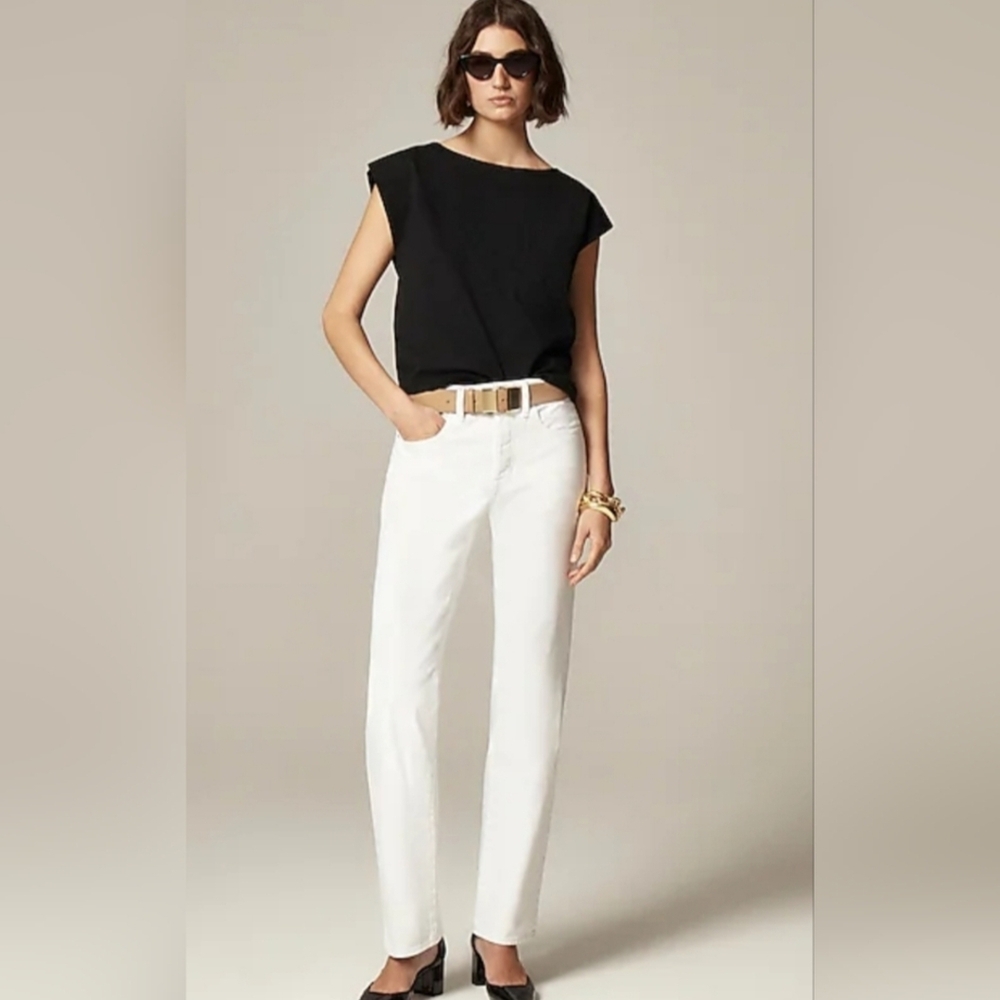 J. Crew Women's Slouchy White Jeans